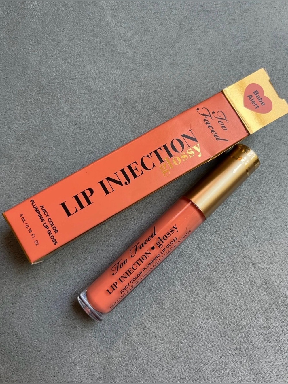 Too Faced Lip Injection Glossy Juicy Color Plumping Lip Gloss *Babe Alert*